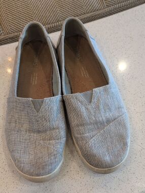 Toms Light Gray Canvas Slip-On Flats